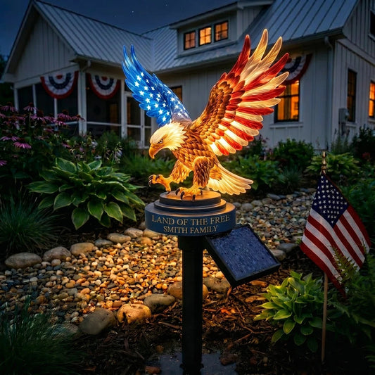 Personalized Solar Eagle Garden Stake